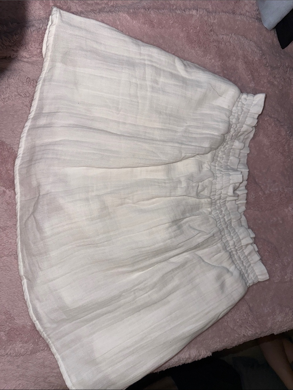 Old Navy Cream Mini Skirt with Smocked Waist